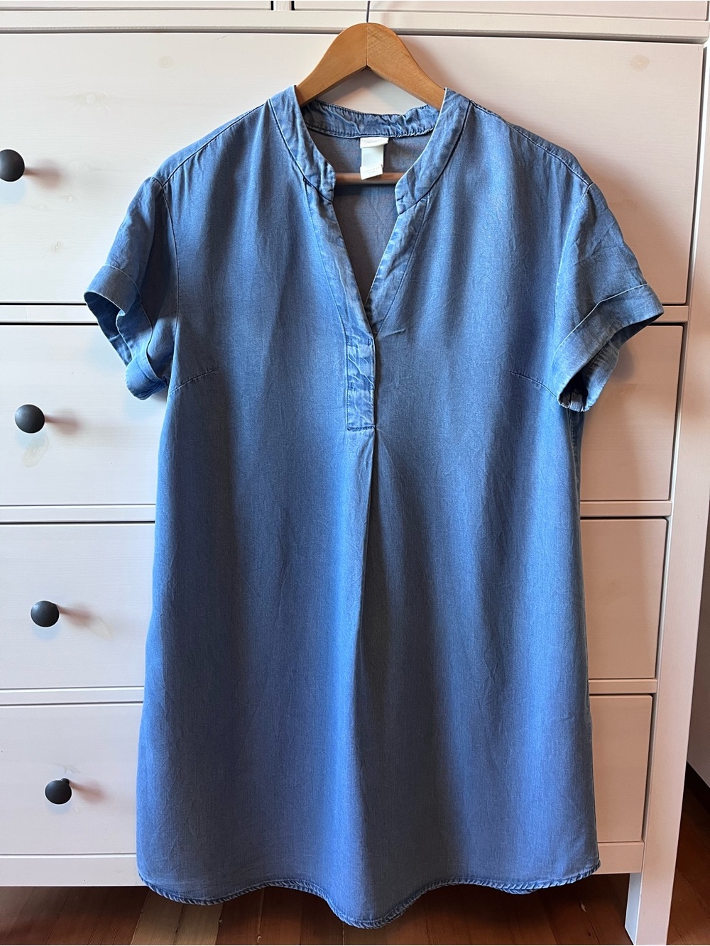 H&M Light Blue Short Sleeve Midi Dress